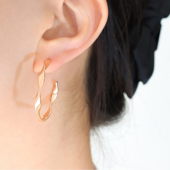 Titanium Steel C-Hoop Earrings - Picture 9 of 9
